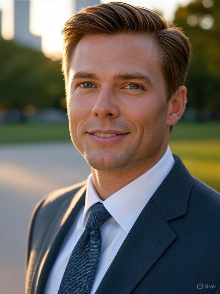 Portrait of Russel, a satisfied.